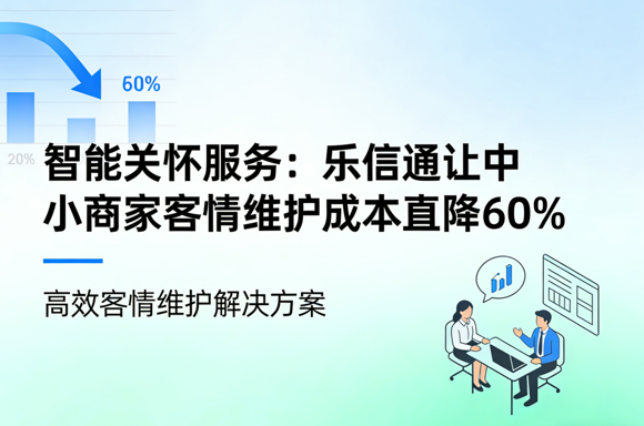 智能关怀服务：乐信通让中小商家客情维护成本直降60%